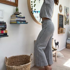 Zara jumpsuit set. Size kids 13/14. Super cute striped navy blue and white set.